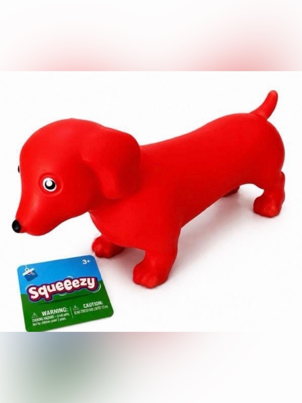 Squeeezy Dachshund Weiner Dog Fidget Squishy Toy, Red, NWT